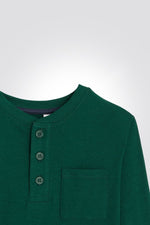 OKAIDI - טישרט ילדים שרוול ארוך עם כפתורים בחזית בירוק - MASHBIR//365