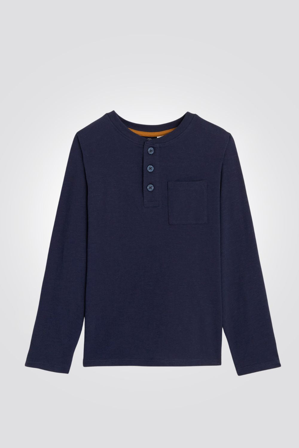 OKAIDI - טישרט ילדים שרוול ארוך עם כפתורים בחזית בכחול - MASHBIR//365