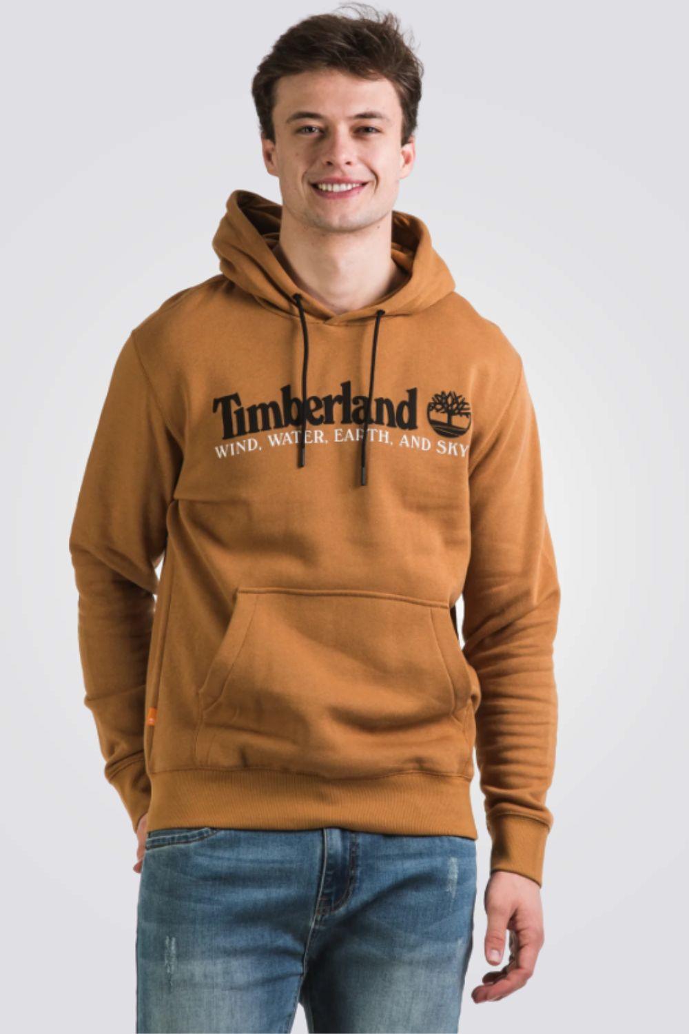 TIMBERLAND - קפוצ'ון CREW עם כיתוב לוגו בצבע חרדל - MASHBIR//365