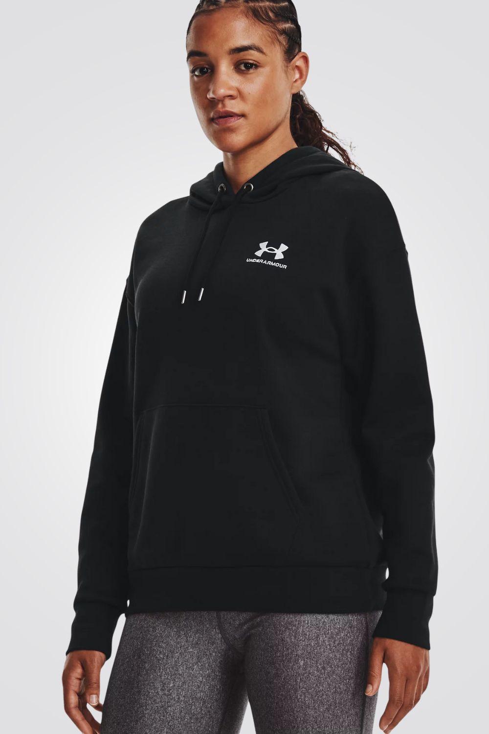 UNDER ARMOUR - קפוצ'ון Essential Fleece בצבע שחור - MASHBIR//365