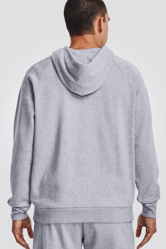 UNDER ARMOUR - קפוצ'ון לגבר Rival Fleece ½ Zip בצבע אפור בהיר - MASHBIR//365