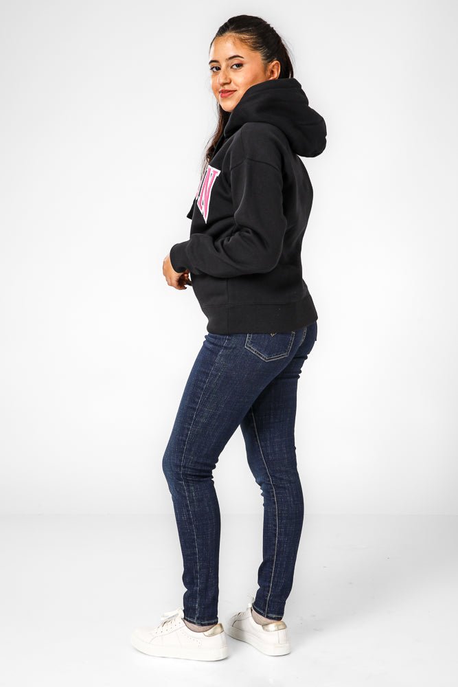 CHAMPION - קפוצ'ון לנשים שחור וורוד - MASHBIR//365