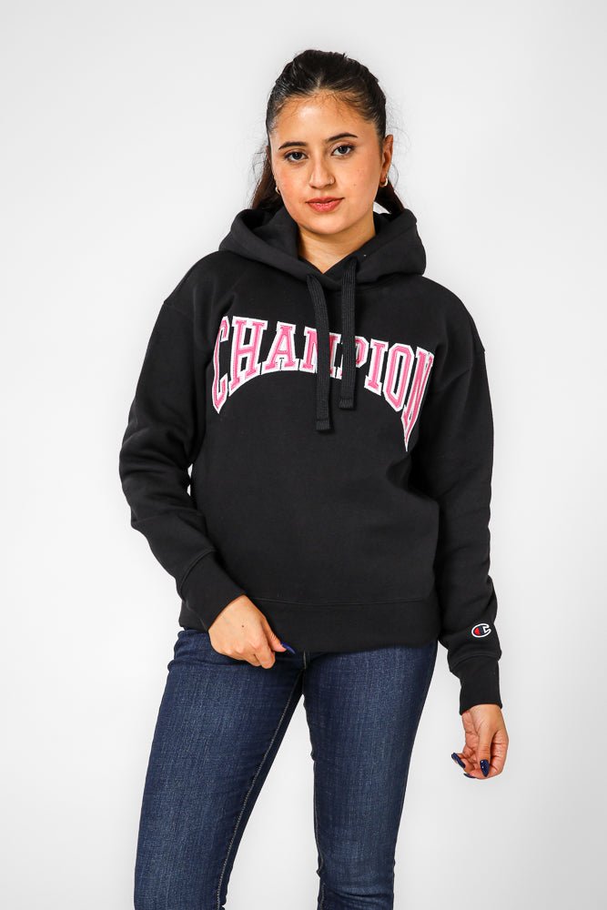 CHAMPION - קפוצ'ון לנשים שחור וורוד - MASHBIR//365