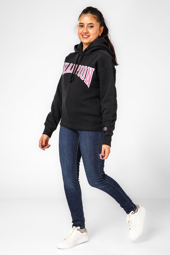 CHAMPION - קפוצ'ון לנשים שחור וורוד - MASHBIR//365