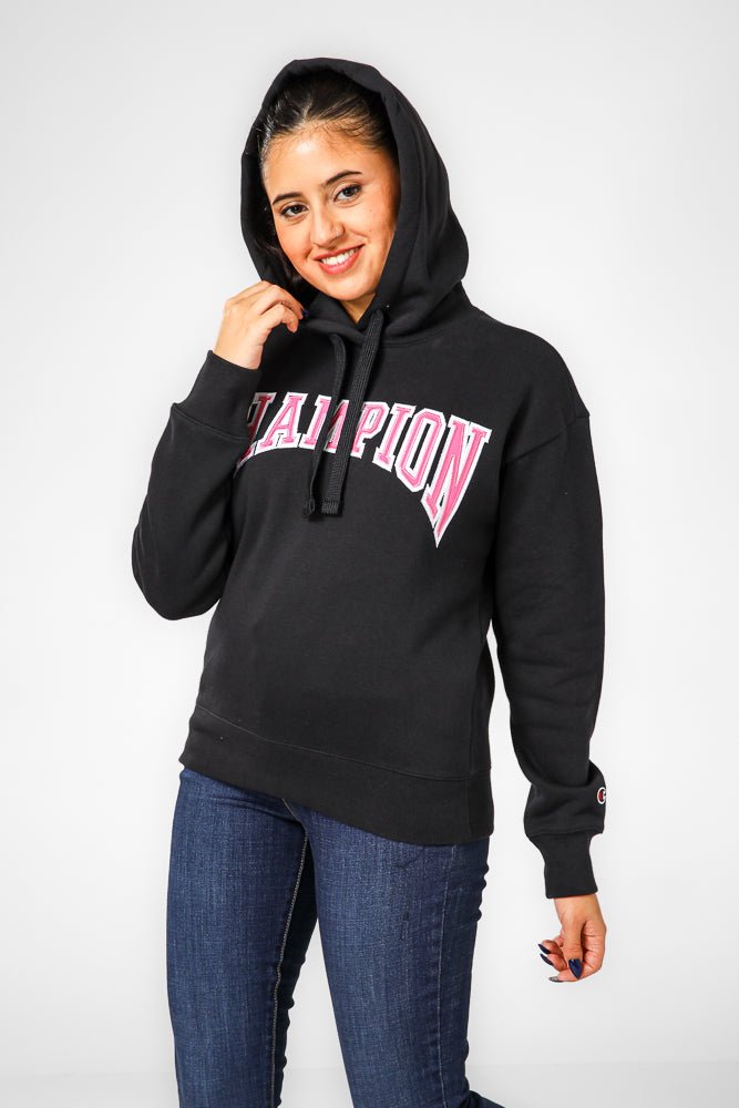 CHAMPION - קפוצ'ון לנשים שחור וורוד - MASHBIR//365