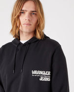 WRANGLER - קפוצ'ון עם הדפס לוגו בצבע שחור - MASHBIR//365