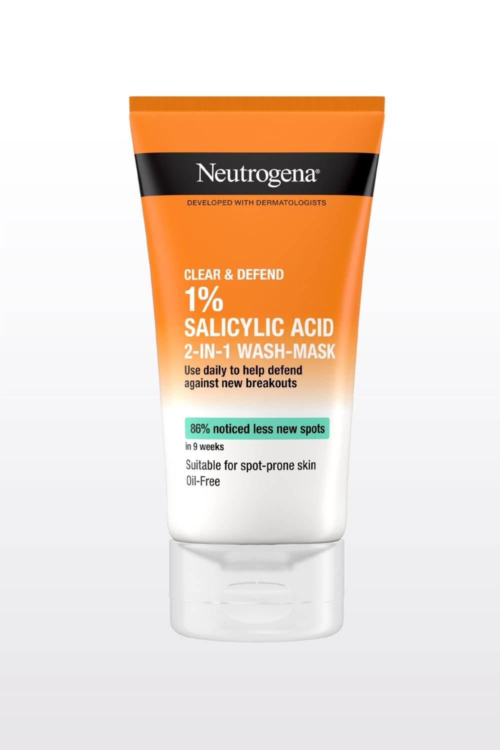 Neutrogena - קליר& דפנד תרחיץ + מסכה 2 ב-1 150 מ"ל - MASHBIR//365