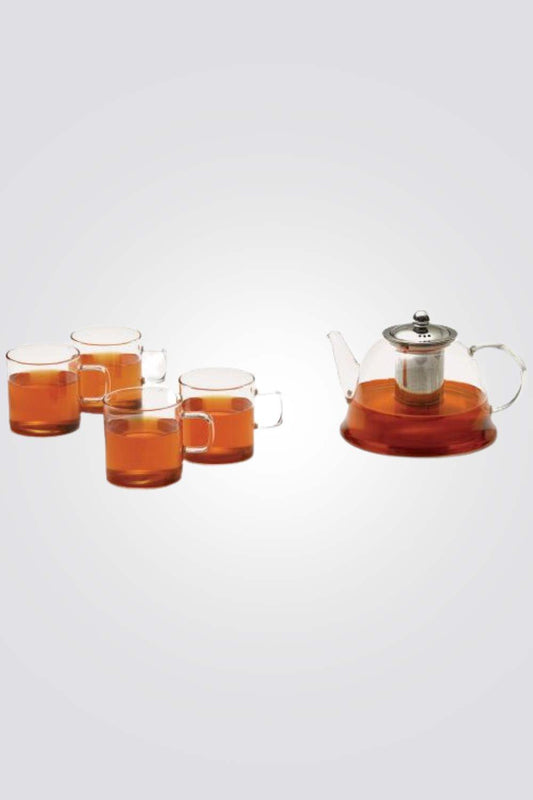 ARCOSTEEL - קנקן תה זכוכית 1.5 ליטר + 4 כוסות זכוכית Tea For Two - MASHBIR//365
