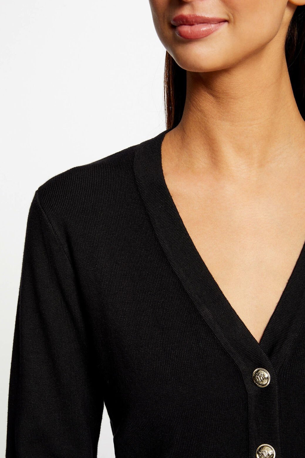 MORGAN - קרדיגן צאוורון V שחור - MASHBIR//365