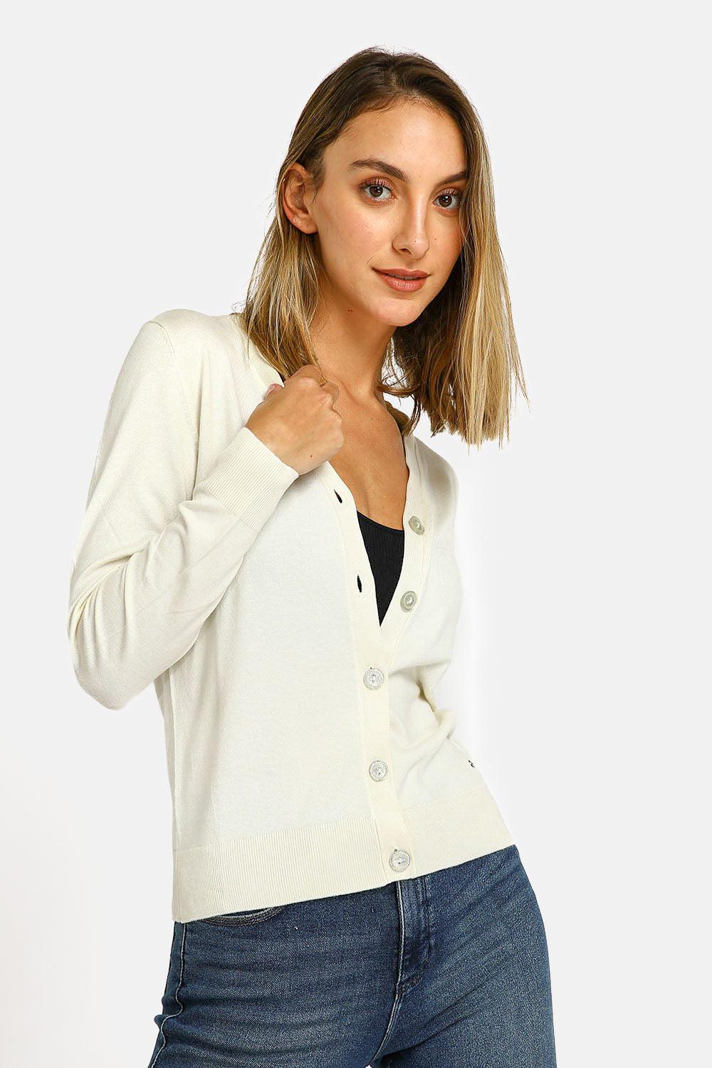 קרדיגן קלאסי שמנת | קנת קול
