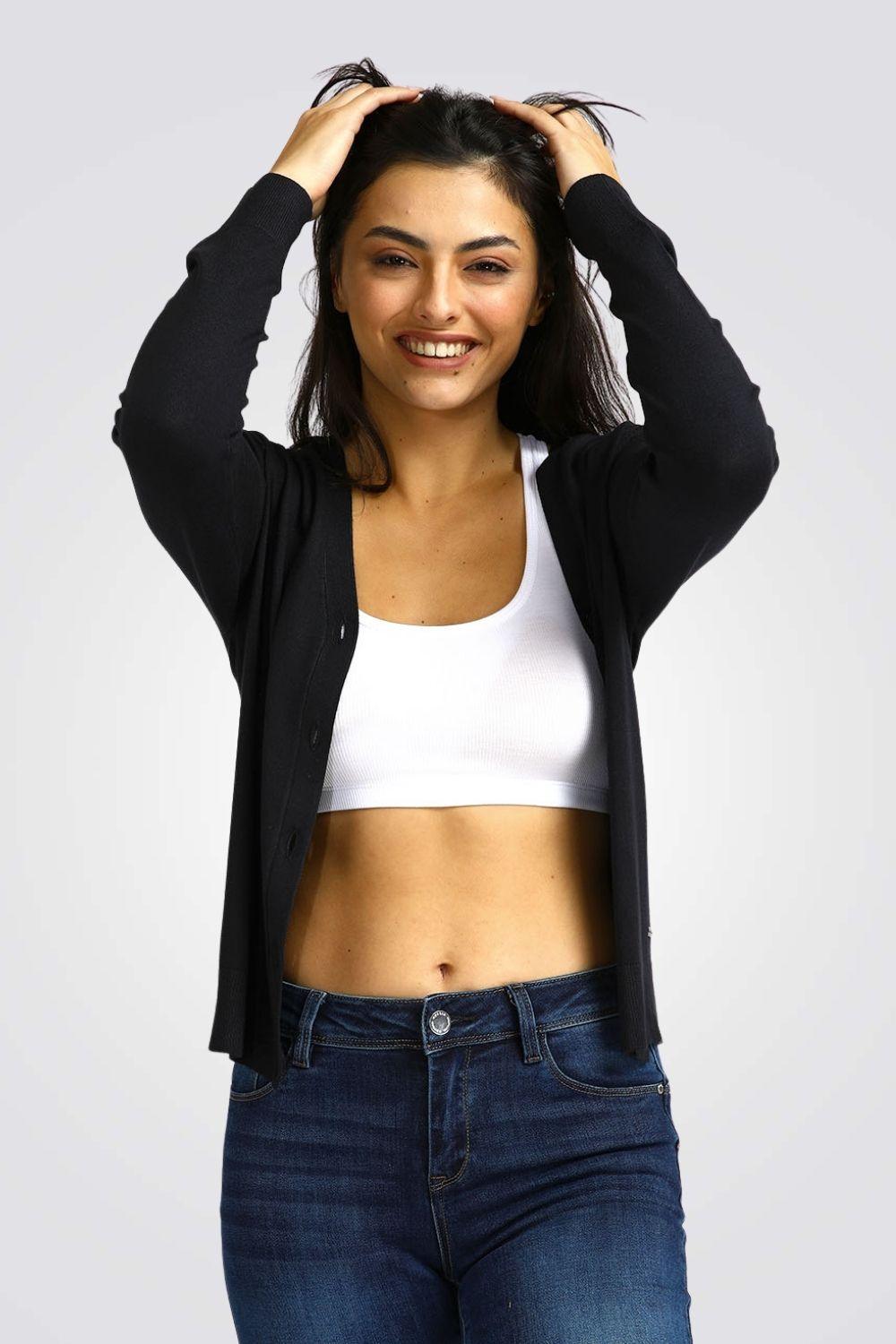 קרדיגן קלאסי שחור | קנת קול