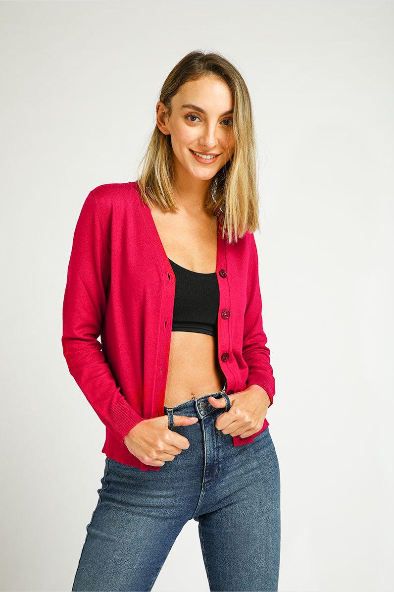 קרדיגן קלאסי פוקסיה | קנת קול