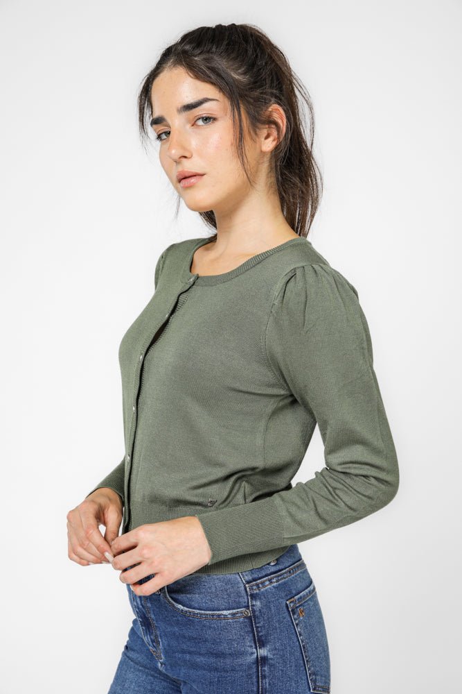 קרדיגן קרופ ירוק | קנת קול