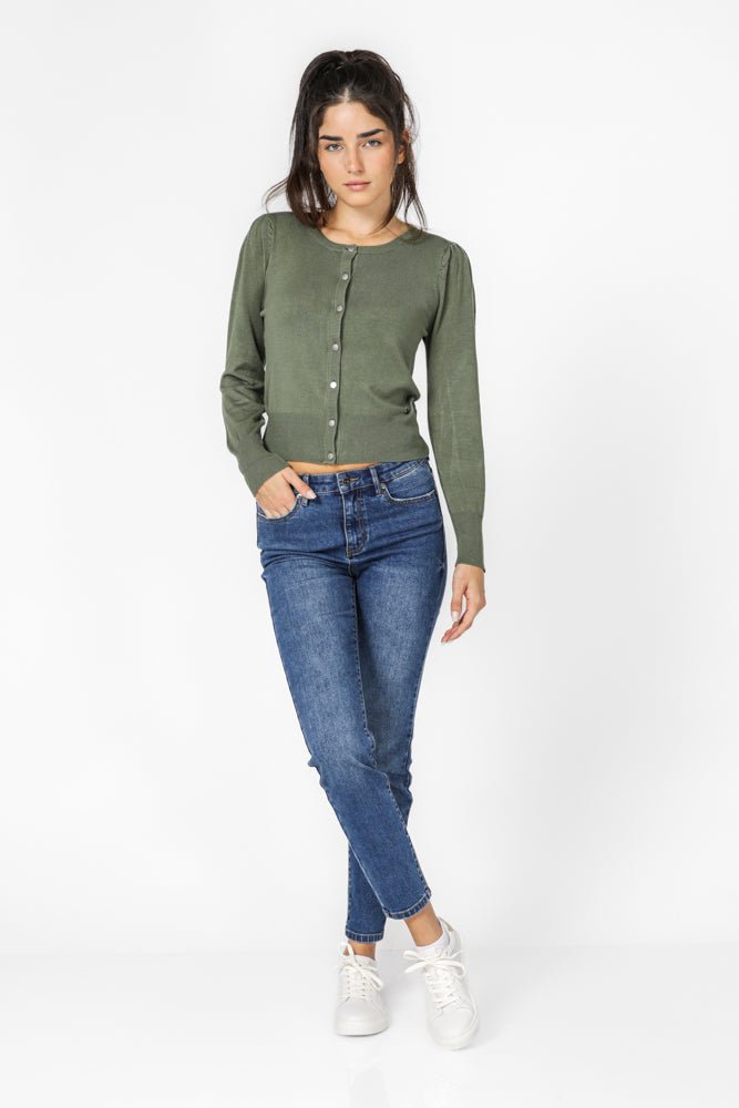 קרדיגן קרופ ירוק | קנת קול