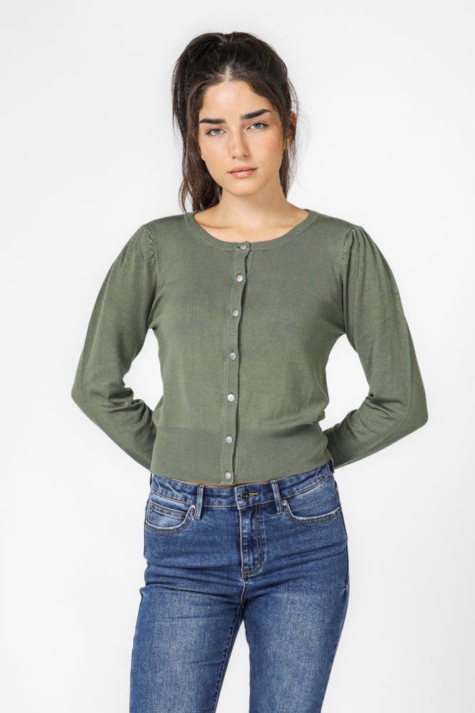 קרדיגן קרופ ירוק | קנת קול