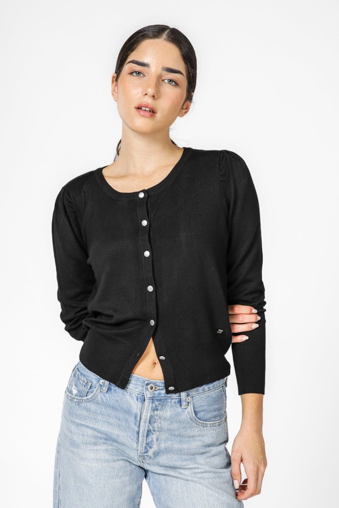 קרדיגן קרופ שחור | קנת קול