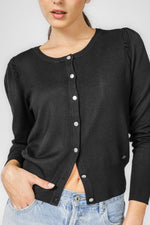 קרדיגן קרופ שחור | קנת קול