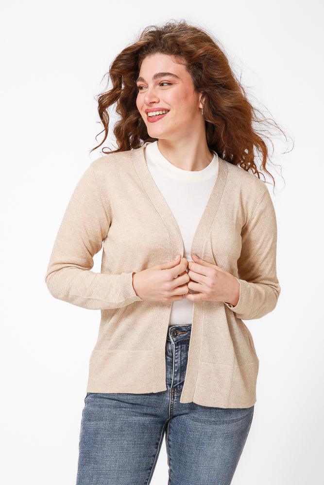 KENNETH COLE - קרדיגן בייסיק בצבע בז' - MASHBIR//365