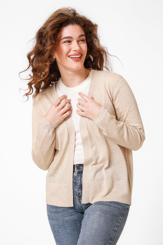 KENNETH COLE - קרדיגן בייסיק בצבע בז' - MASHBIR//365