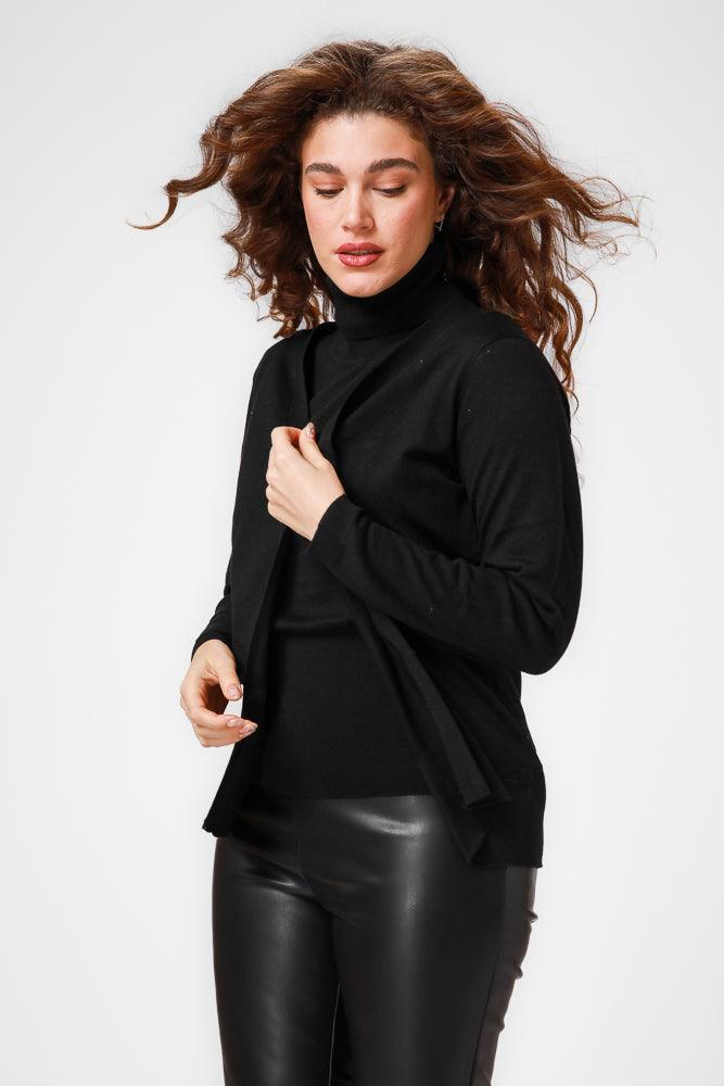 KENNETH COLE - קרדיגן בייסיק בצבע שחור - MASHBIR//365