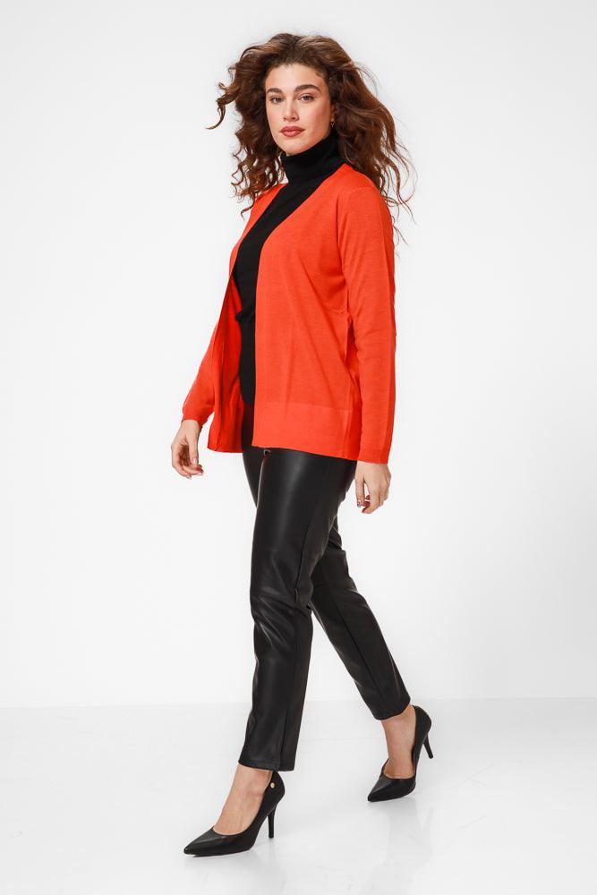 KENNETH COLE - קרדיגן בייסיק בצבע כתום - MASHBIR//365