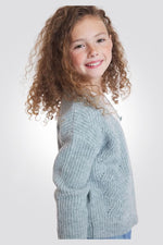 OKAIDI - קרדיגן ילדות צמות מחורר בצבע ירוק מנטה - MASHBIR//365