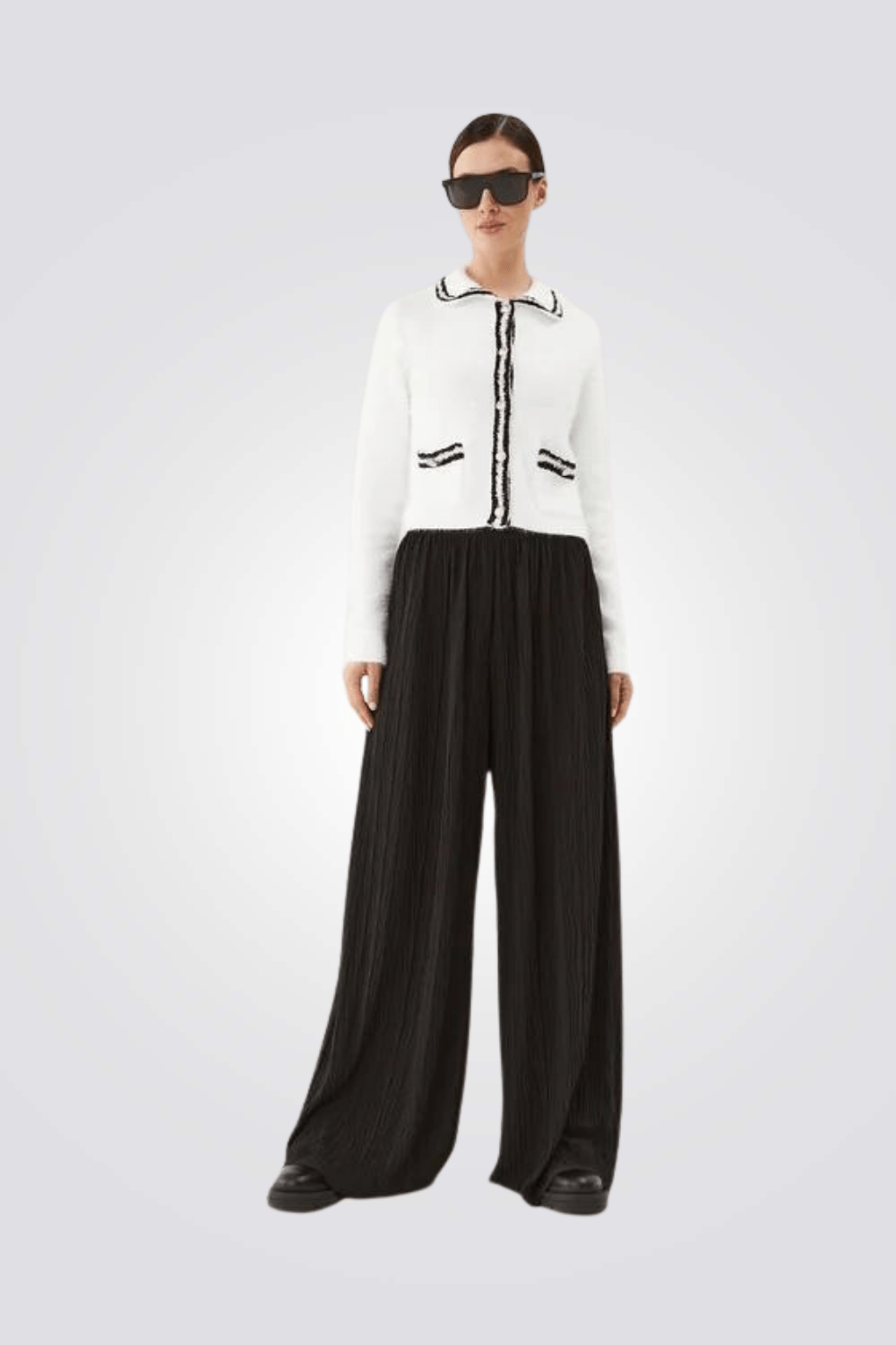 MORGAN - קרדיגן לבן עם שרוולים ארוכים - MASHBIR//365