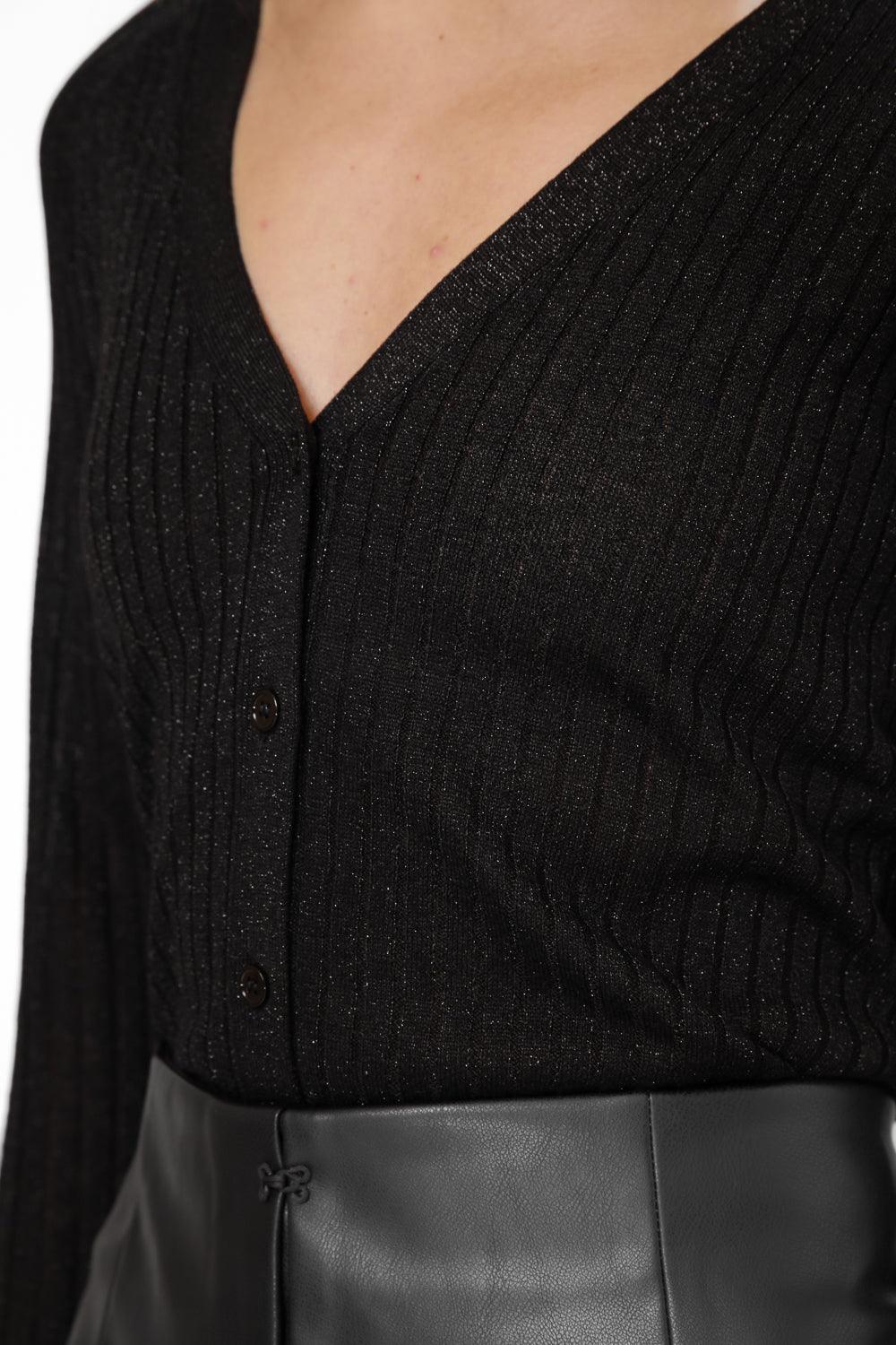 KENNETH COLE - קרדיגן עם כפתורים בצבע שחור - MASHBIR//365