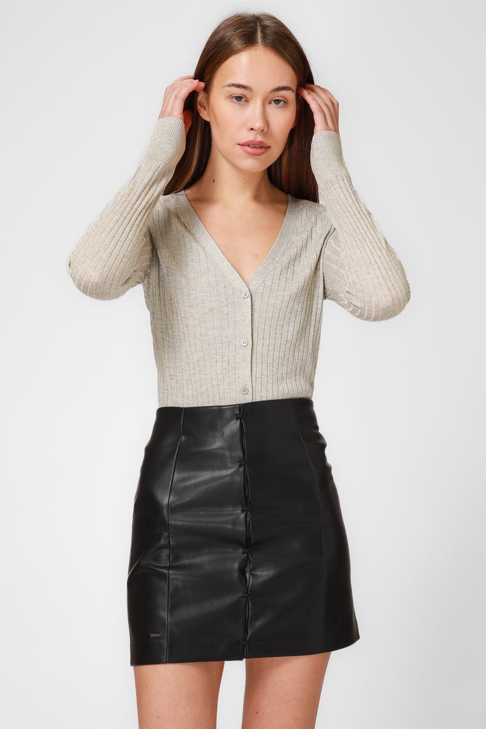 KENNETH COLE - קרדיגן עם כפתורים בצבע זהב - MASHBIR//365