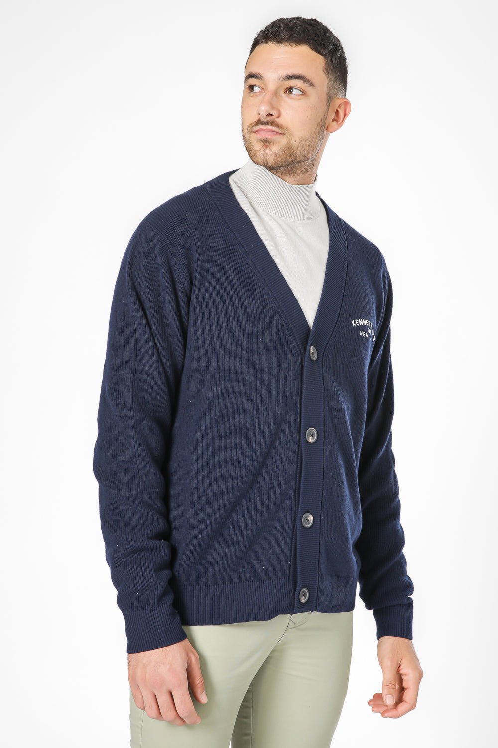 KENNETH COLE - 'קרדיגן ריב לוגו קולג - MASHBIR//365