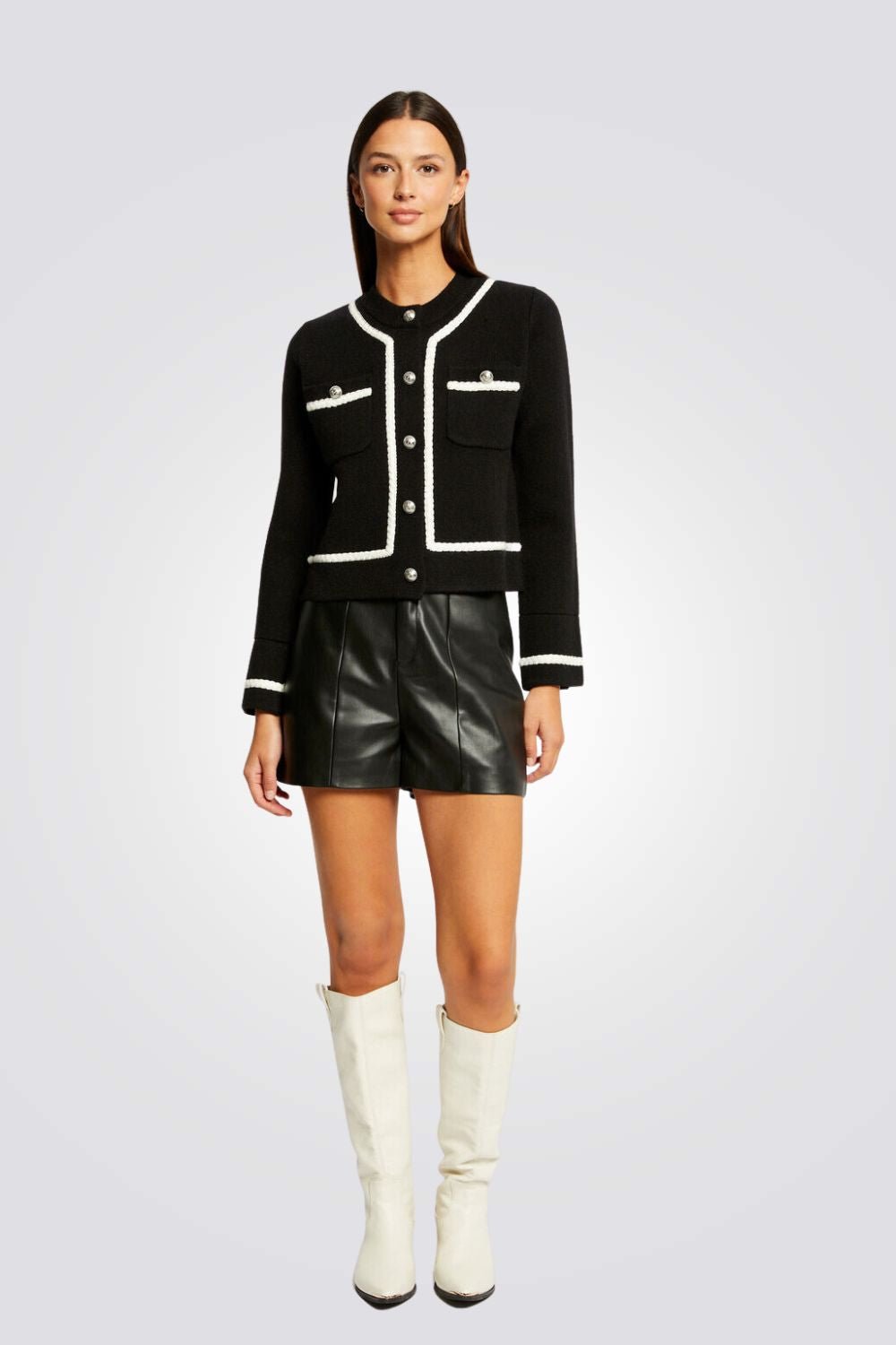 MORGAN - קרדיגן שחור עם שרוול ארוך - MASHBIR//365