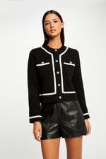 MORGAN - קרדיגן שחור עם שרוול ארוך - MASHBIR//365