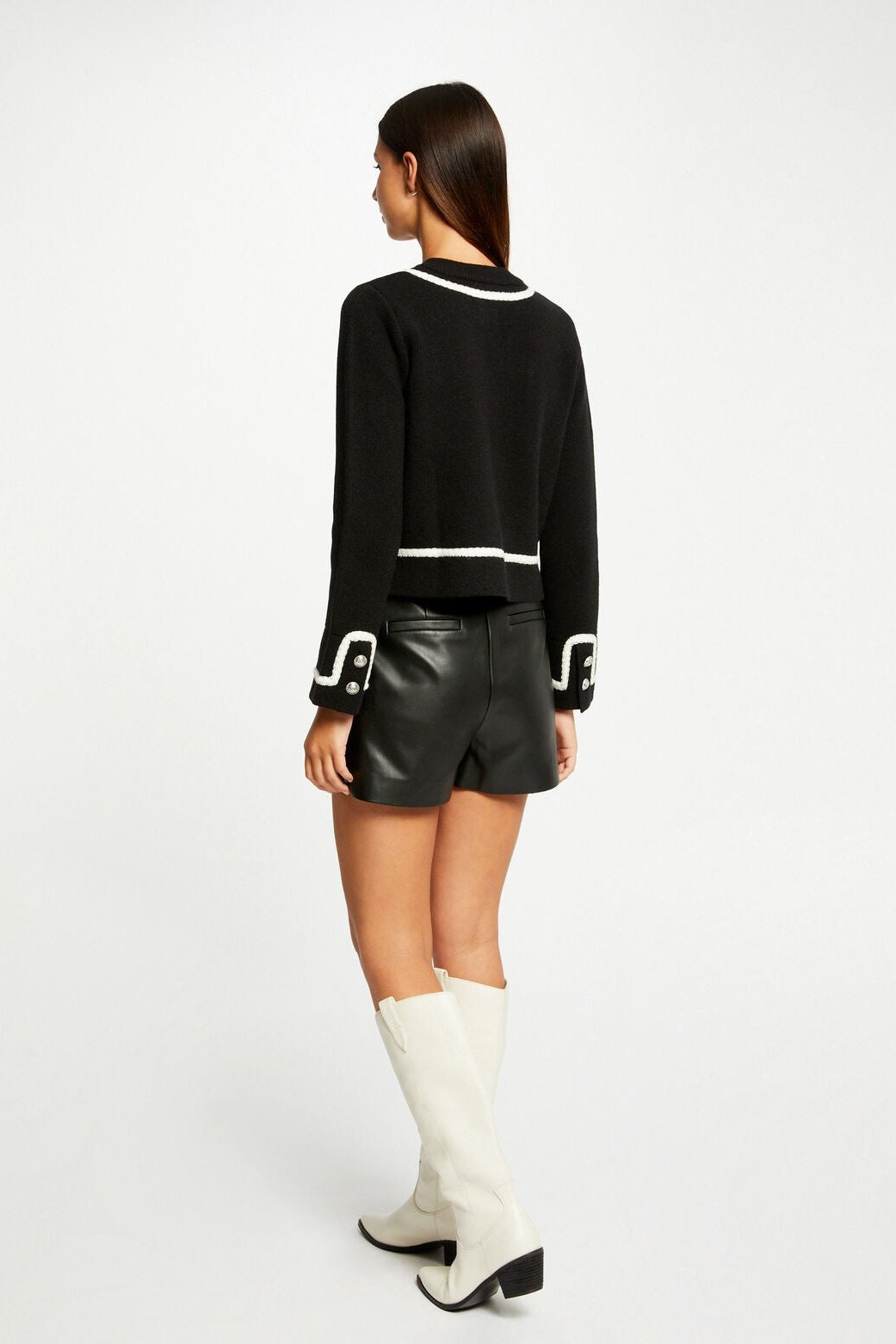 MORGAN - קרדיגן שחור עם שרוול ארוך - MASHBIR//365