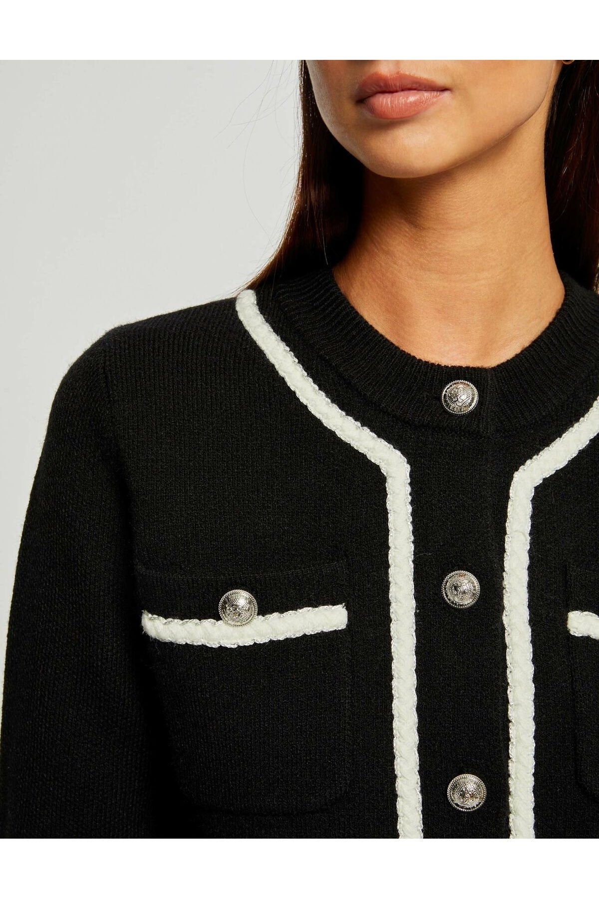 MORGAN - קרדיגן שחור עם שרוול ארוך - MASHBIR//365