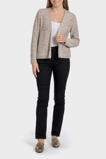 PUNT ROMA - קרדיגן סריג עם פתחים בצבע בז' - MASHBIR//365