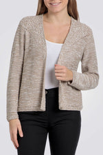 PUNT ROMA - קרדיגן סריג עם פתחים בצבע בז' - MASHBIR//365