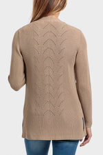 PUNT ROMA - קרדיגן סריג עם פתחים בצבע שמנת - MASHBIR//365