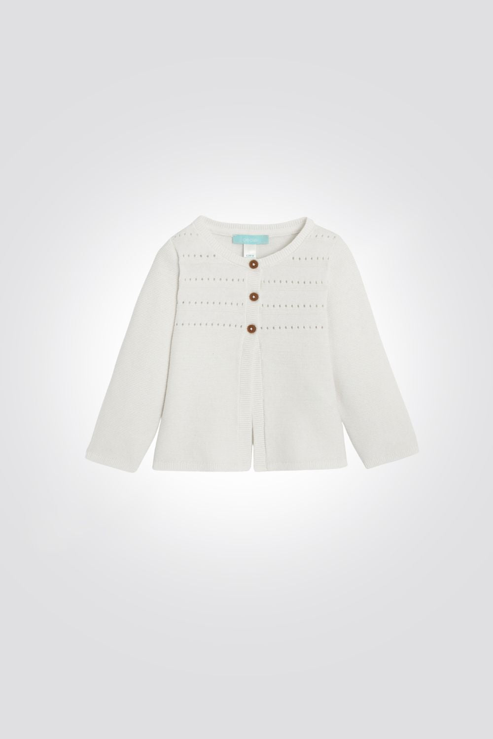 OBAIBI - קרדיגן סרוג לתינוקות בצבע לבן - MASHBIR//365