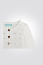 OBAIBI - קרדיגן סרוג לתינוקות בצבע לבן - MASHBIR//365