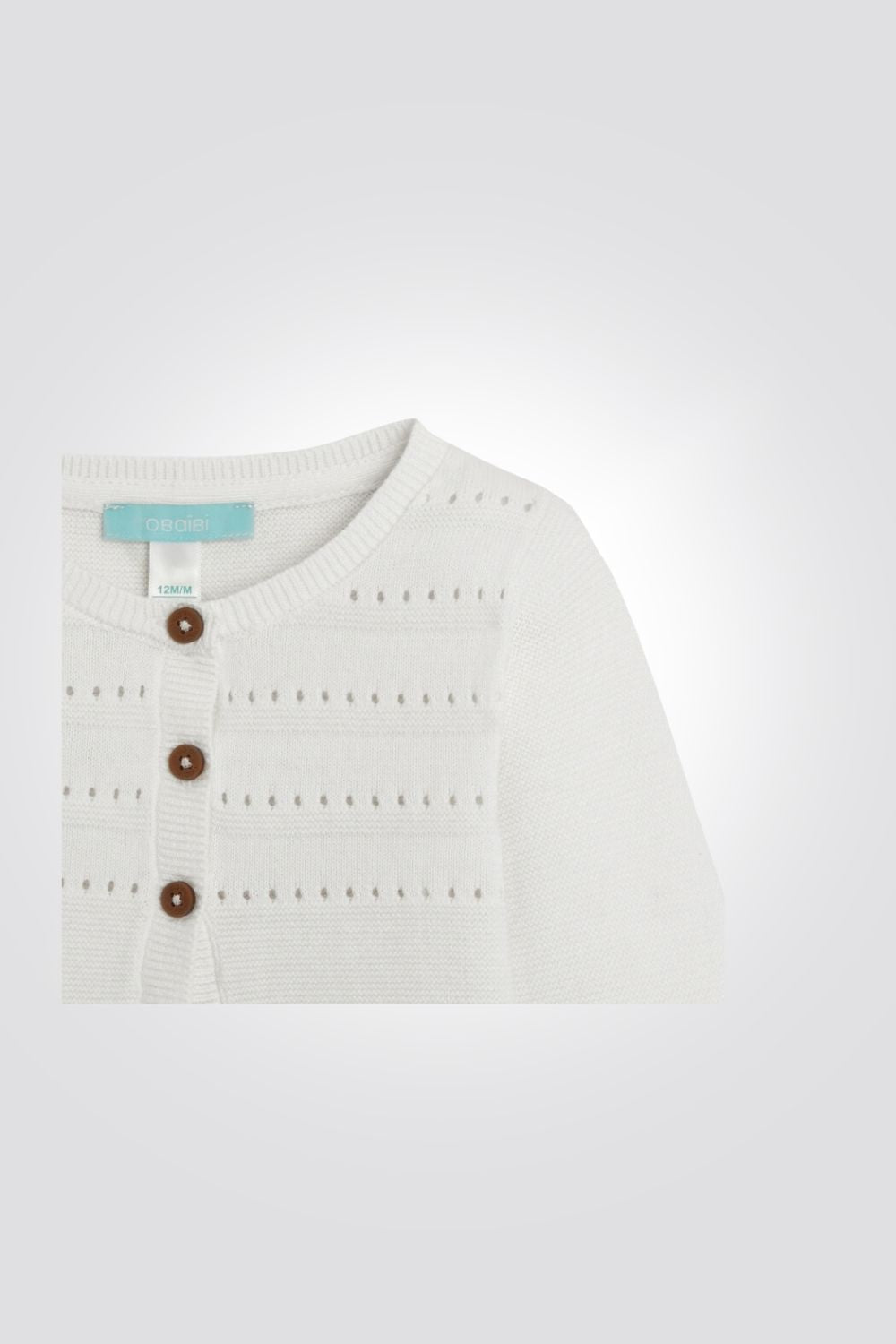 OBAIBI - קרדיגן סרוג לתינוקות בצבע לבן - MASHBIR//365