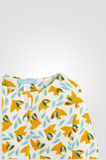 OBAIBI - קרדיגן תינוקות הדפס ציפורים צהובים על רקע לבן - MASHBIR//365