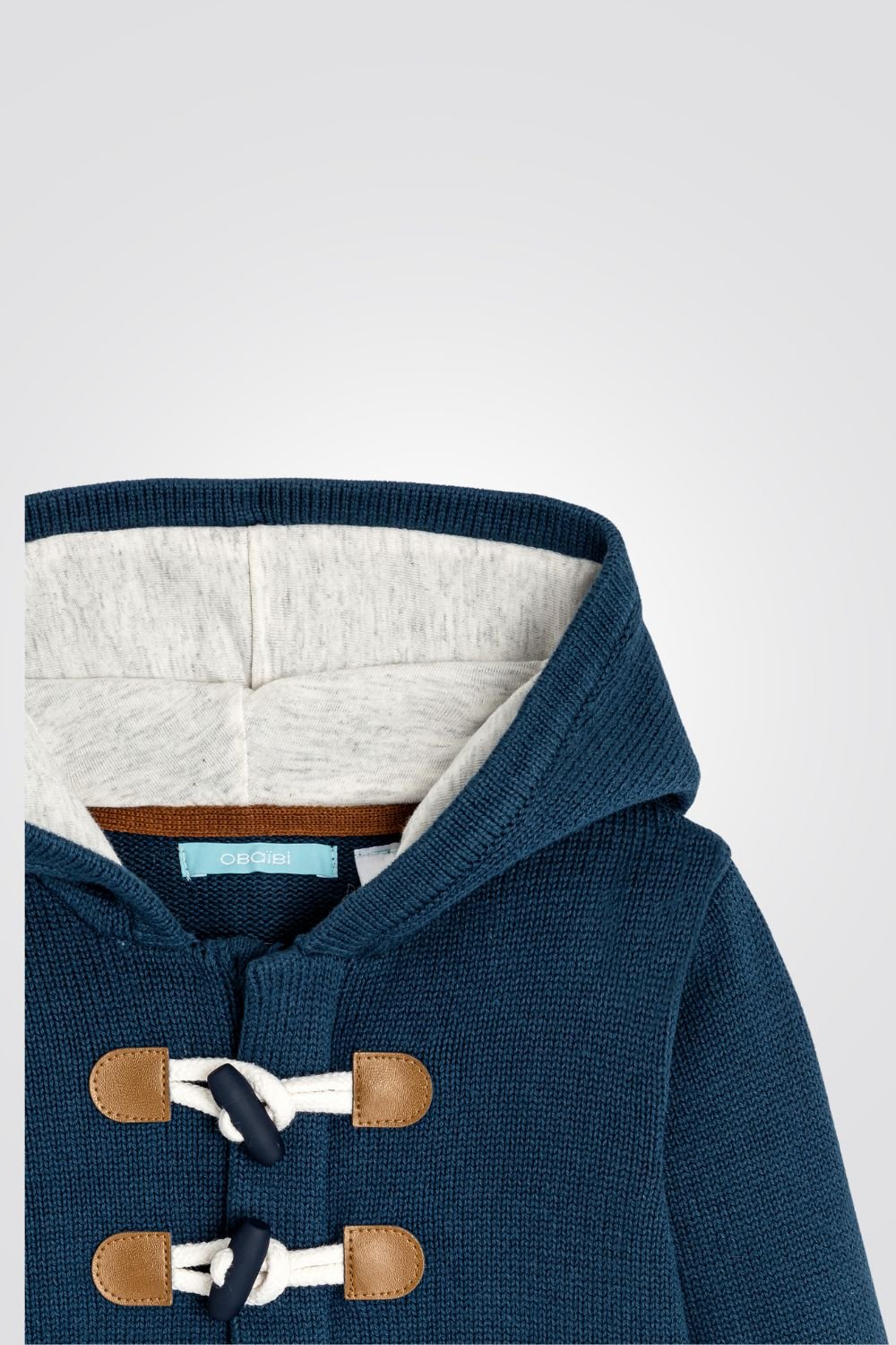 OBAIBI - קרדיגן תינוקות עם קאפושון בצבע כחול - MASHBIR//365