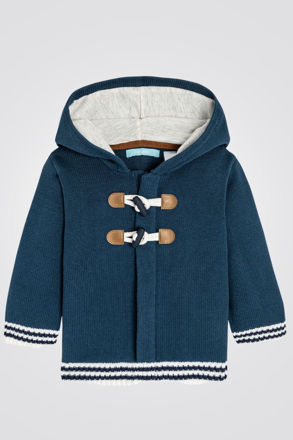 OBAIBI - קרדיגן תינוקות עם קאפושון בצבע כחול - MASHBIR//365