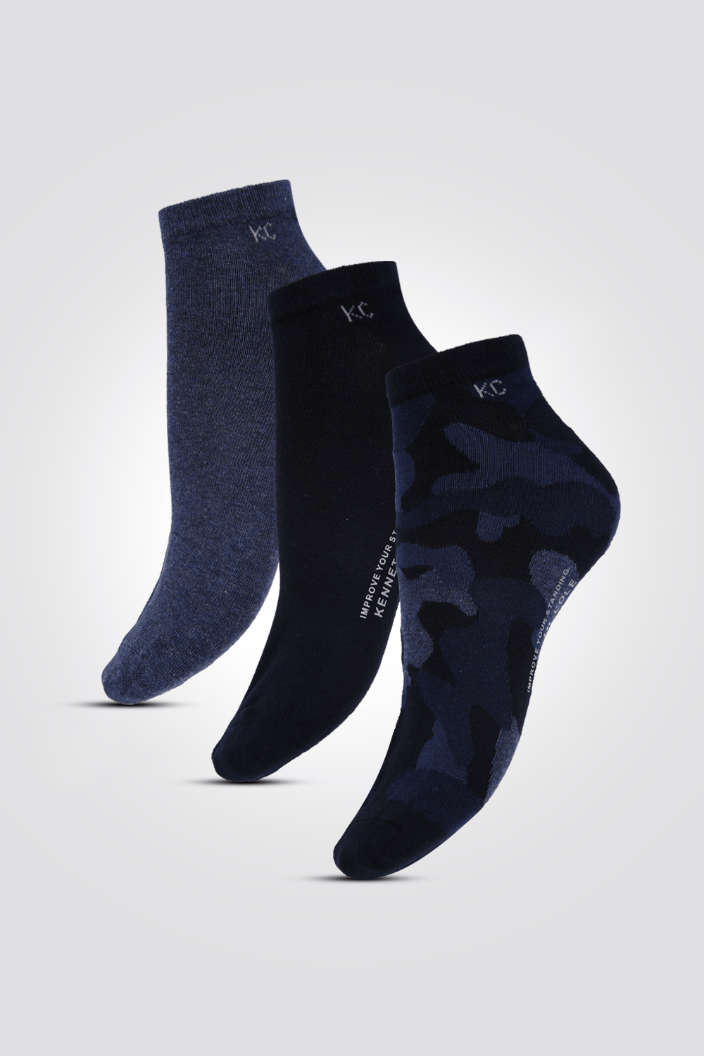 KENNETH COLE - קרסוליות לגברים בצבע קמופלאג' ונייבי - MASHBIR//365