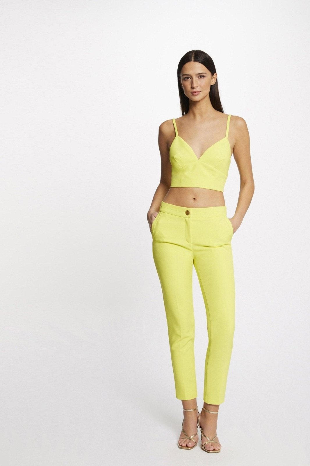 MORGAN - קרופ טופ בצבע צהוב - MASHBIR//365