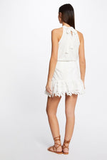 MORGAN - קרופ טופ רקמה בצבע לבן - MASHBIR//365