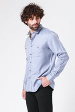 KENNETH COLE - LT BLUE חולצה מכופתרת צבע במבוק - MASHBIR//365
