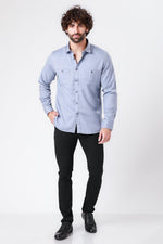 KENNETH COLE - LT BLUE חולצה מכופתרת צבע במבוק - MASHBIR//365