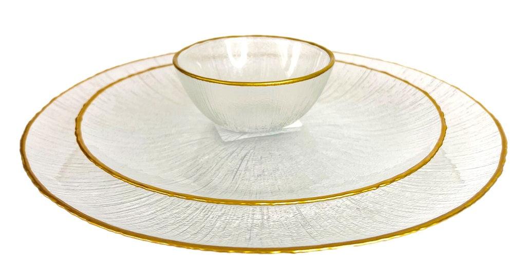 GROOPY - צלחת מנה ראשונה פס זהב 21 ס"מ - MASHBIR//365