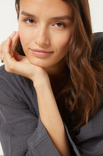 ETAM - חלוק בית כותנה VICKA אפור - MASHBIR//365